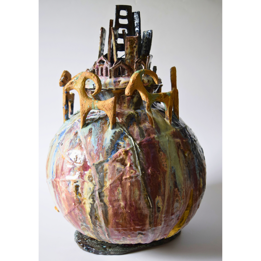 Scope, Gaby - Large globe on slab glazed  "Ambiant"
