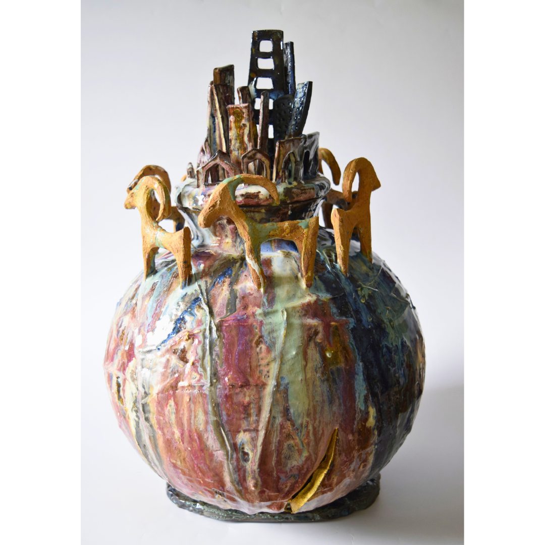 Scope, Gaby - Large globe on slab glazed  "Ambiant"