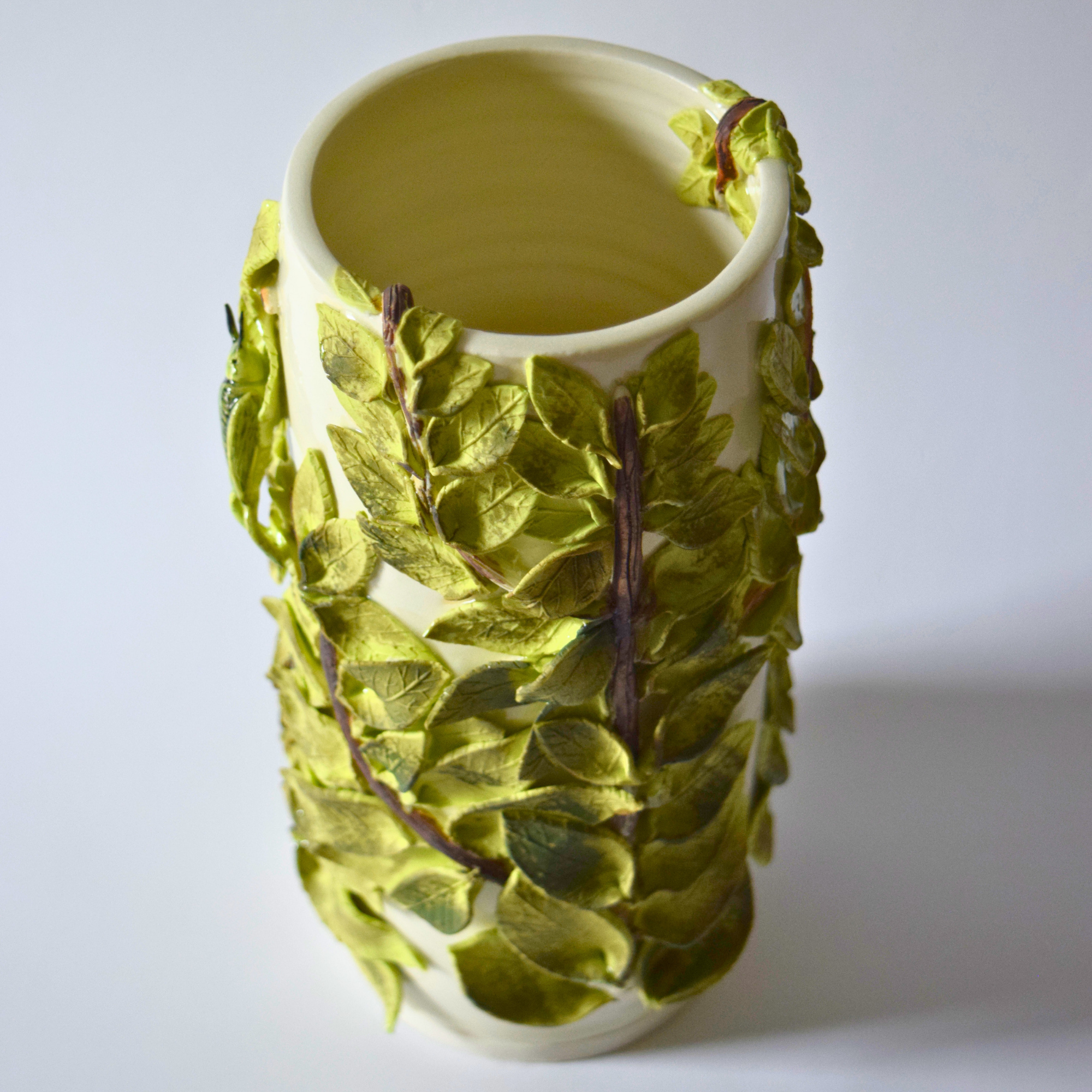 Corn, Wendy - Vase leaves with grasshoppers