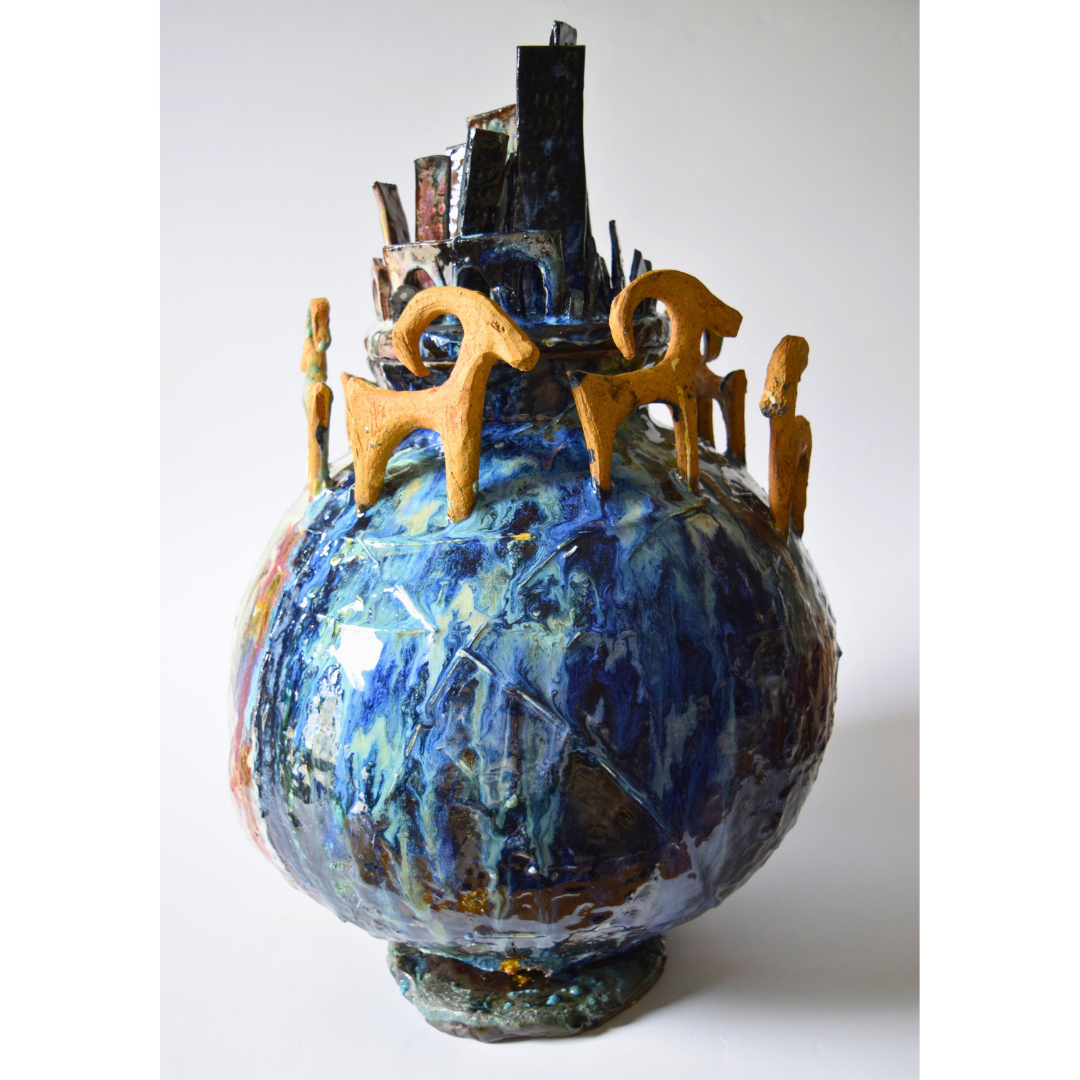 Scope, Gaby - Large globe on slab glazed  "Ambiant"